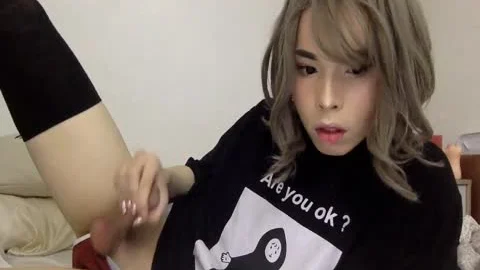 filthy oriental Trap Plays With Her pecker