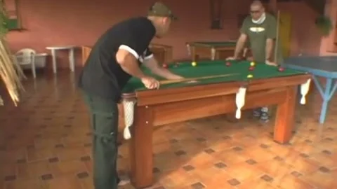 Alessandra slams dude On A Pool Table