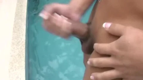 Sporty ladyboy In Swimsuit Is Exposing Shecock