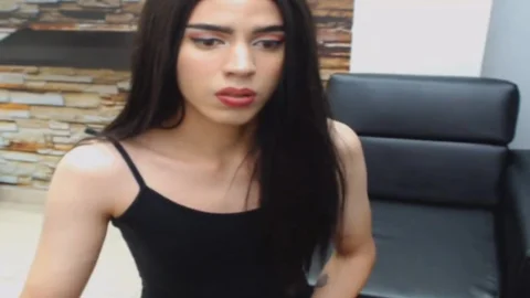 yummy brunette sheboy Hard upright penis