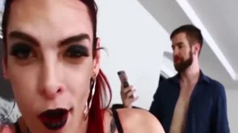 Redhead Trans playgirl Gently Choked During painfully pooper