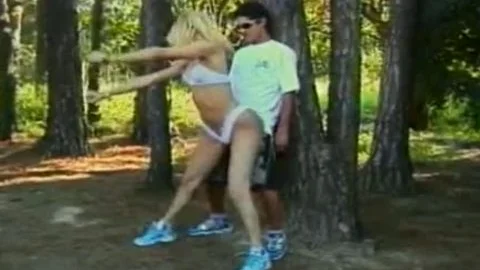 Buff man Sucks shemale Claudia Hunter's  Hard Pole previous to nailing Her Chocolate Eye In The Shade Of Trees