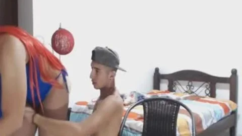 bisex And shemale engulfing large penis