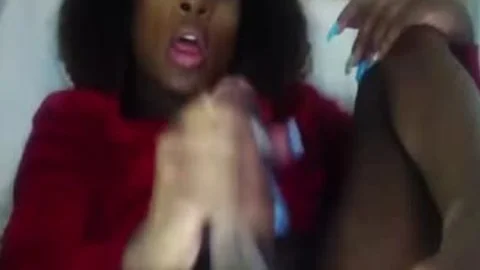 ebon ladyboy Self sucking gigantic dong