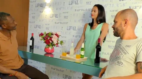 fresh TS Waitress Gabrielly Ferraz receives A bare Double anal By lewd Patrons