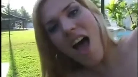 beautiful blonde tranny And her lover Outside