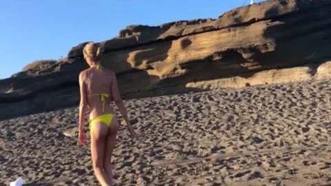Very nasty ladyman Masturbating And engulfing dick (cumshots) On The Beach