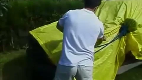 Outdoor latina lady-man fuckling