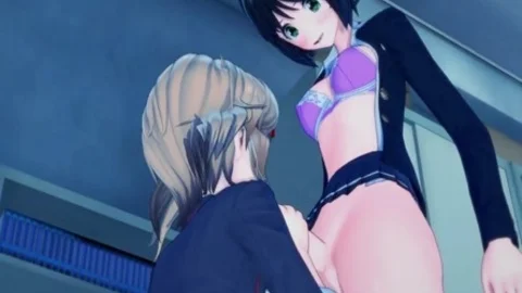 Futa Miku plows Hibiki On A Table, Cums In Her slit.