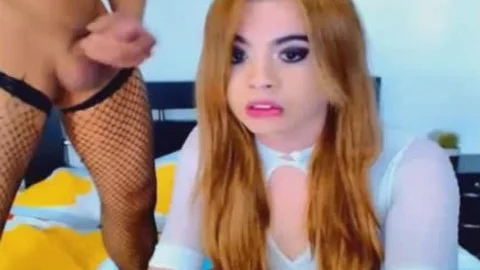 hot ladyboy In darksome And White Fishnet nylons