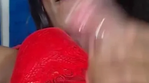 dark Ts Stroking knob previous to cumshot