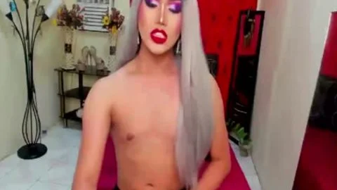 skinny ladyboy stroking Online