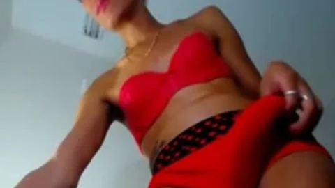 Bulging ladyboy ramrod Tease