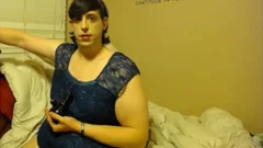 large sexy woman tranny Smokes, Masturbates And Tastes Her Own sperm