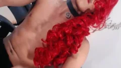 Paulinna On Flirt4Free Transgender - Redheaded tranny Jerks Her Uncut schlong