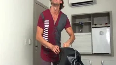 attractive Blond shemale Flip Flops With A man