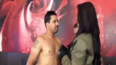 naughty ladyboy Getting Spit Roasted