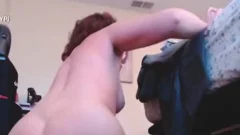 Sultry, 4-eyed Cuteypi's fake penis Bottom Jerkoff!