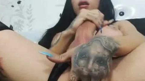 nice-looking Sara Strokes Her humongous penis And discharges A humongous Load All Over Herself