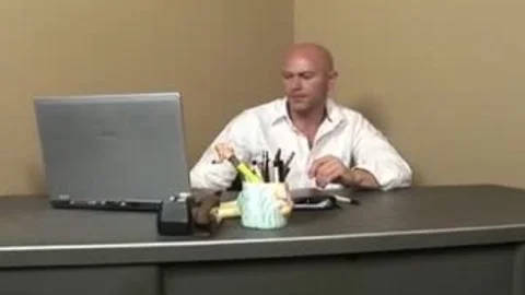 Skinny lady-man With giant Fake melons Being fucked On A Desk