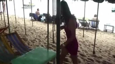 oriental lady-man Provokes The Cameraman