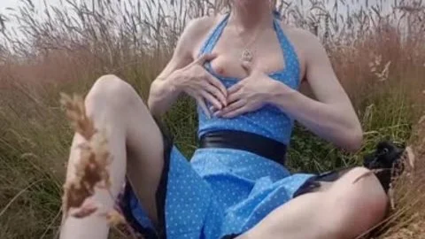 Outdoor ass In My Summer costume; Public No pants Finger fuck