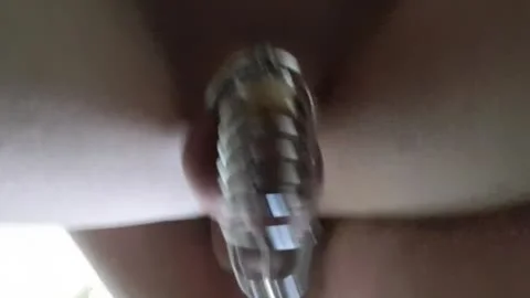 Leashed And Caged Femboy poked Hard And Creampied
