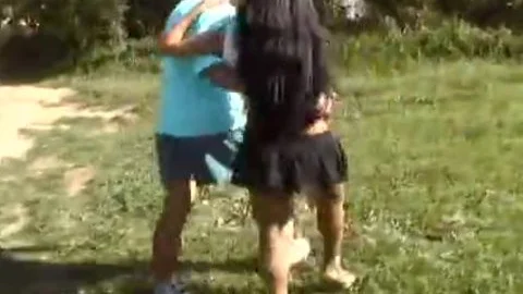 perfect blowing In 69 Pose In The Garden