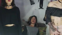 Three teens trannies Playing On web camera