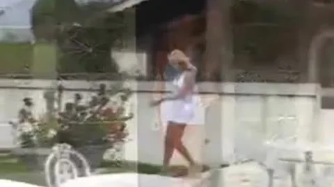 Tall Blond ladyboy Being fucked In The Garden