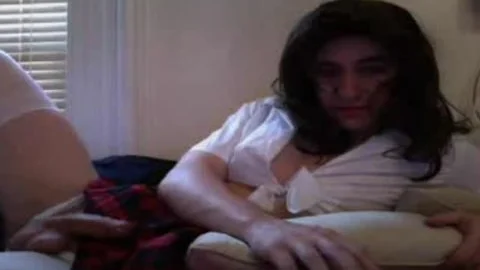 Masturbating In White nylons & vibrator Playing
