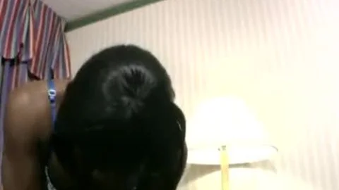 dark teen sheboy In Bikini Wanks Her Shecock Till semen flow