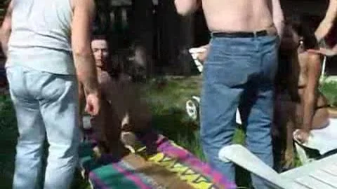 Outdoor orgy With latin chick tgirls