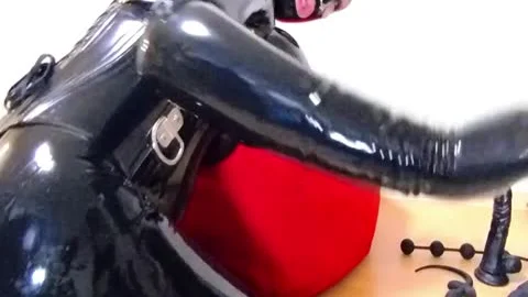 darksome Latex Doll anal Training And cum