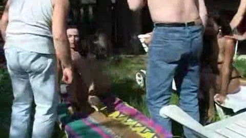 Outdoor orgy With latin chick tgirls