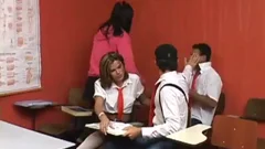 ribald Teacthowdys guyr tranny entices A student
