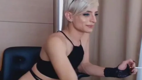 Trans Masturbate stiff ramrod On Live web camera