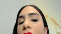TS Yasmin Dornelles Chokes Her Monster rod whilst Taking A sextoy Up Her wazoo