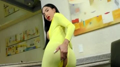 TS Yasmin Dornelles Milks each Drop Out Of Her giant Shaft