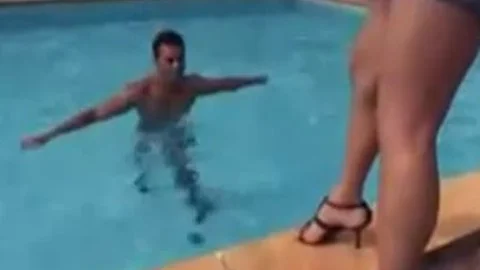 lewd Ladyboy slamming guy By The Pool