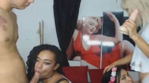 Trannys On Foursome oral job And oral stimulation-job