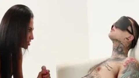 dominant Glam Ts Barebacks Blindfolded Male
