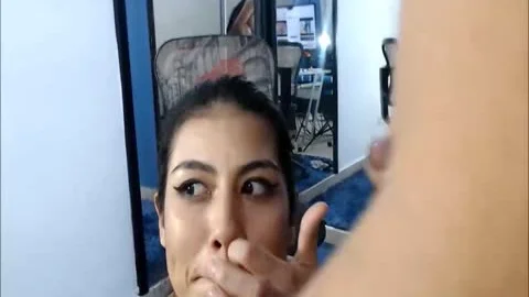 Slick babe gets Her Face Full Of ladyboy sex cream