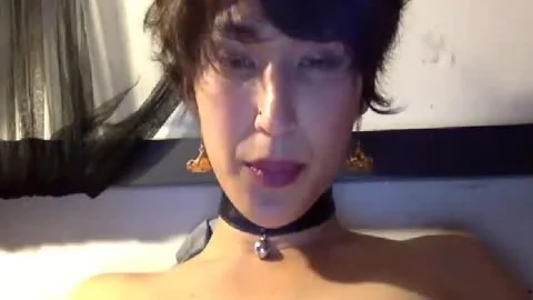 dirty gal In Belled Choker Orgasms Intensely