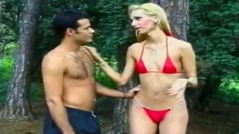 juicy Hung blonde ladyboy Gives And gets bj, Then gets Her arse nailed outside