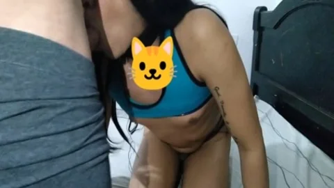 Latin Sissy Riding 10-Pounder, Jerks And Cums At The End