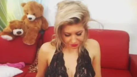 Smoking charming blonde ladyman undresses And S