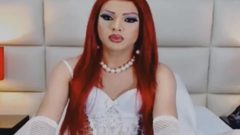 lovely tranny babe Masturbating On cam