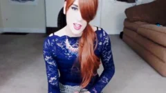 Redhead Crossdresser massive dick webcam