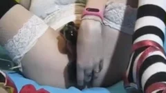 Handsfree Sissygasm For A obscene hooker In Chastity